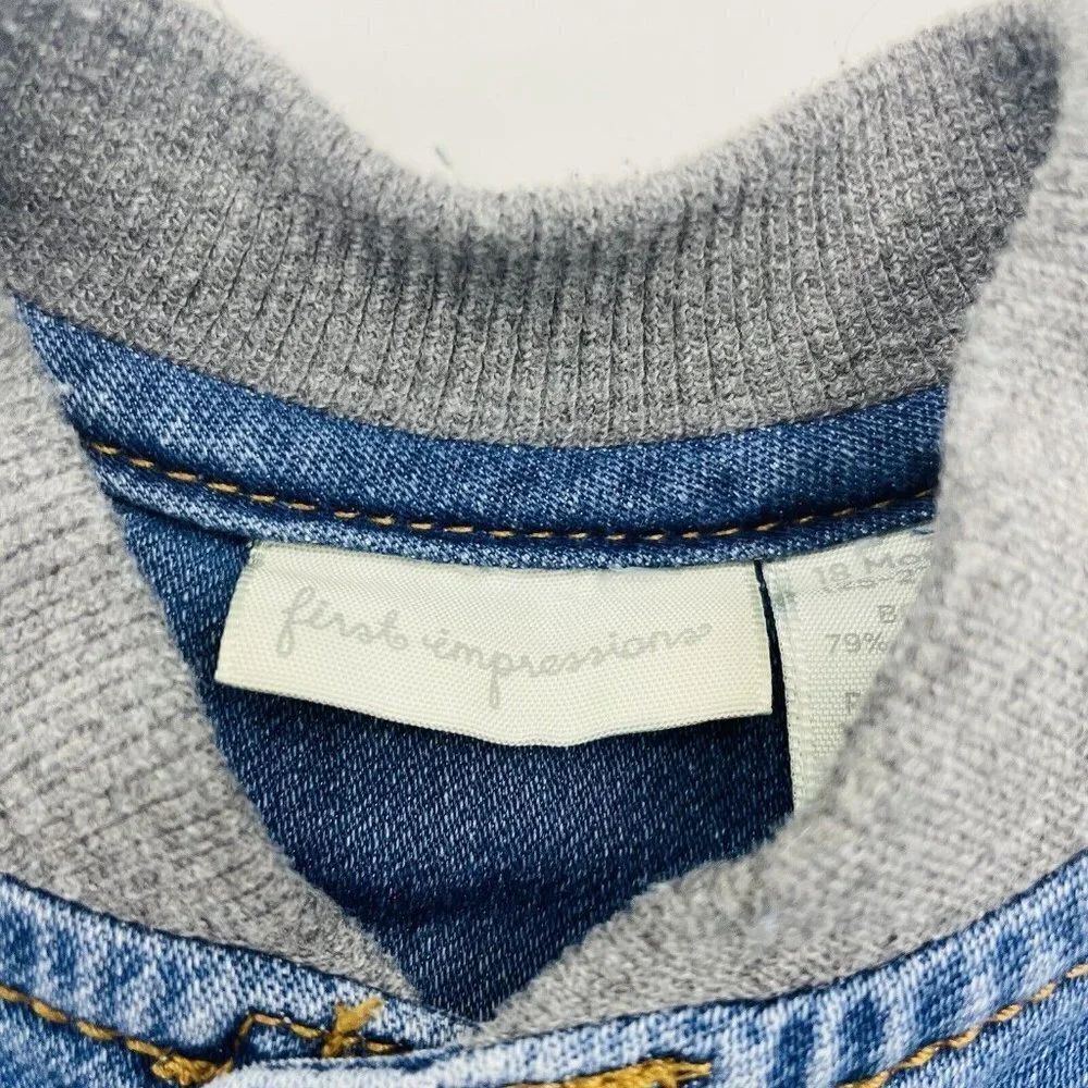 First Impressions Baby Boys 18 Months Mixed Media Denim Jean Jacket in Blue 1311